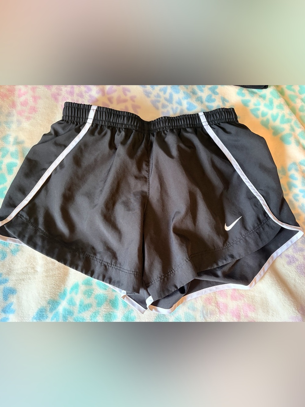 Nike Black Shorts with White Trim and Swoosh